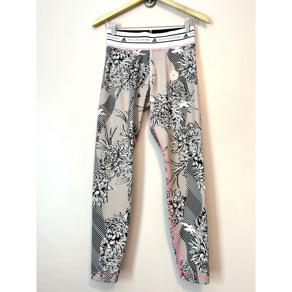 Adidas by Stella McCartney Future Playground Floral Print Legging Small Pink Gym
